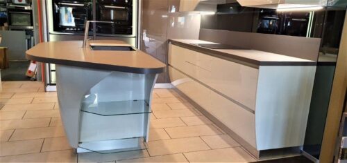 Scavolini Flux Swing Titanium Grey Kitchen Island AEG & Smeg Appliances