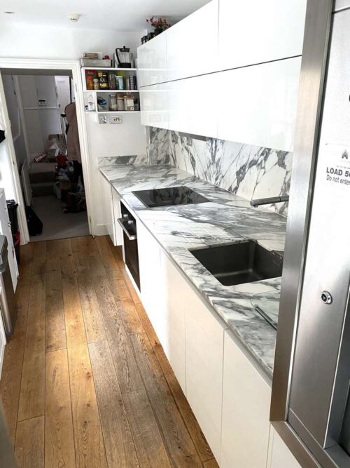 Poggenpohl White Gloss Handless Kitchen Granite Worktops - 3832137 ...