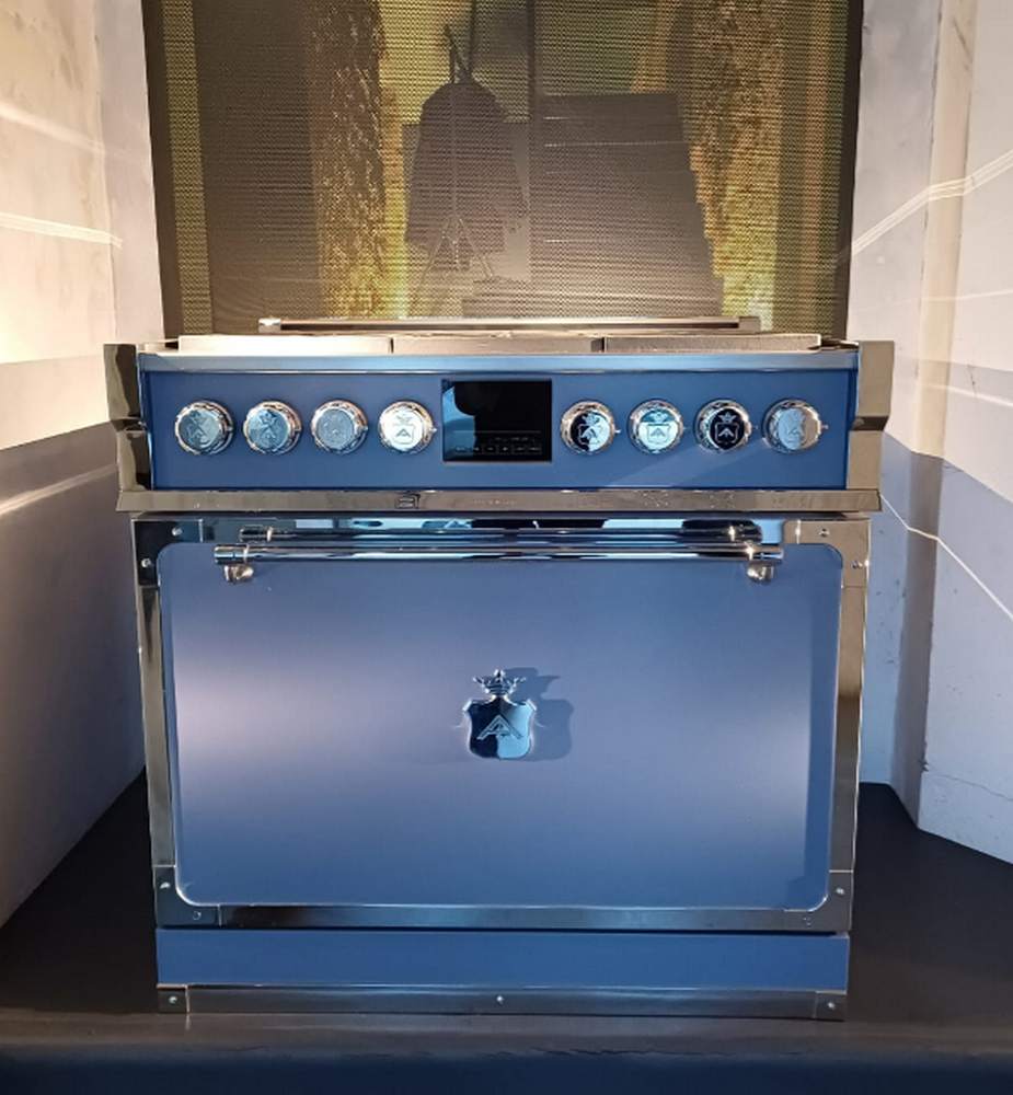 Gulo Rang Ex Display Officine Gullo Fiorentina 90 Matt Blue Chrome Island Cooking ...