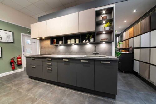 Ex Display Schmidt Two-Tone Key Avena Caneo Grey - Stone Kitchen ...