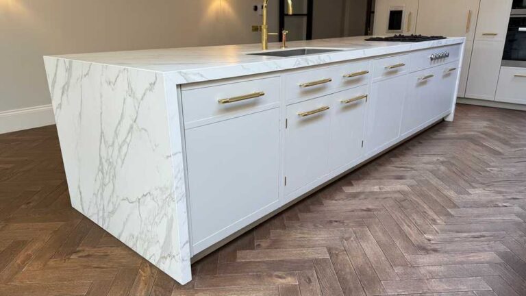 Luxury 202 Design Bespoke In Frame Stone Grey Kitchen & Matching Island ...